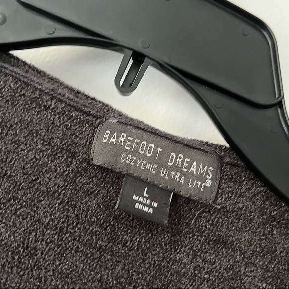 Barefoot Dreams Cozychic Ultra Lite Hooded Cardigan Gray Large - Picture 7 of 10